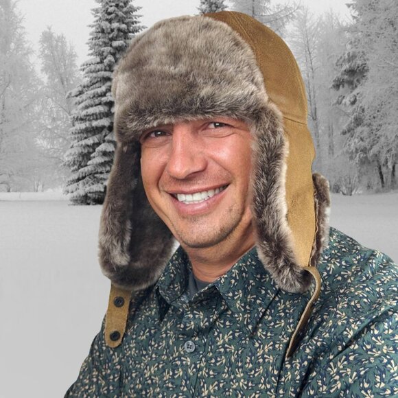 Shearling Sheepskin Leather Trapper Hat Aviator Hat  | Winter Hat | Russian Hat - Picture 2 of 7